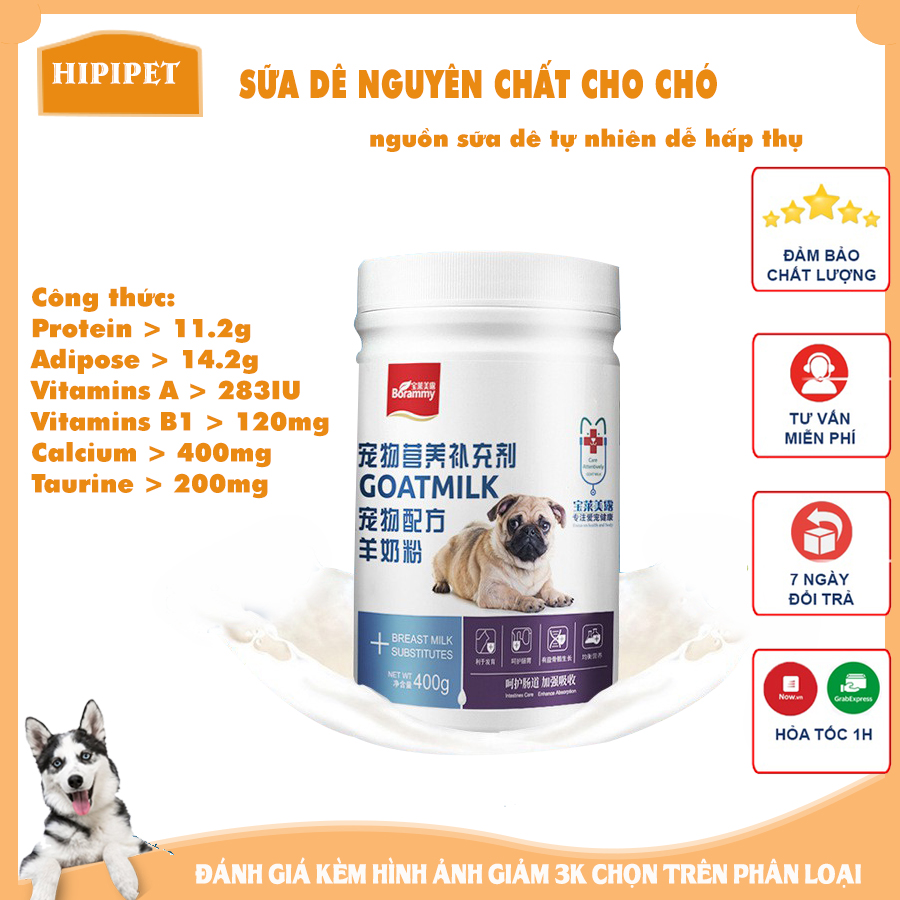 Sữa bột cho chó Boramy sữa dê nguyên chất cung cấp canxi tự nhiên cho chó - 400g