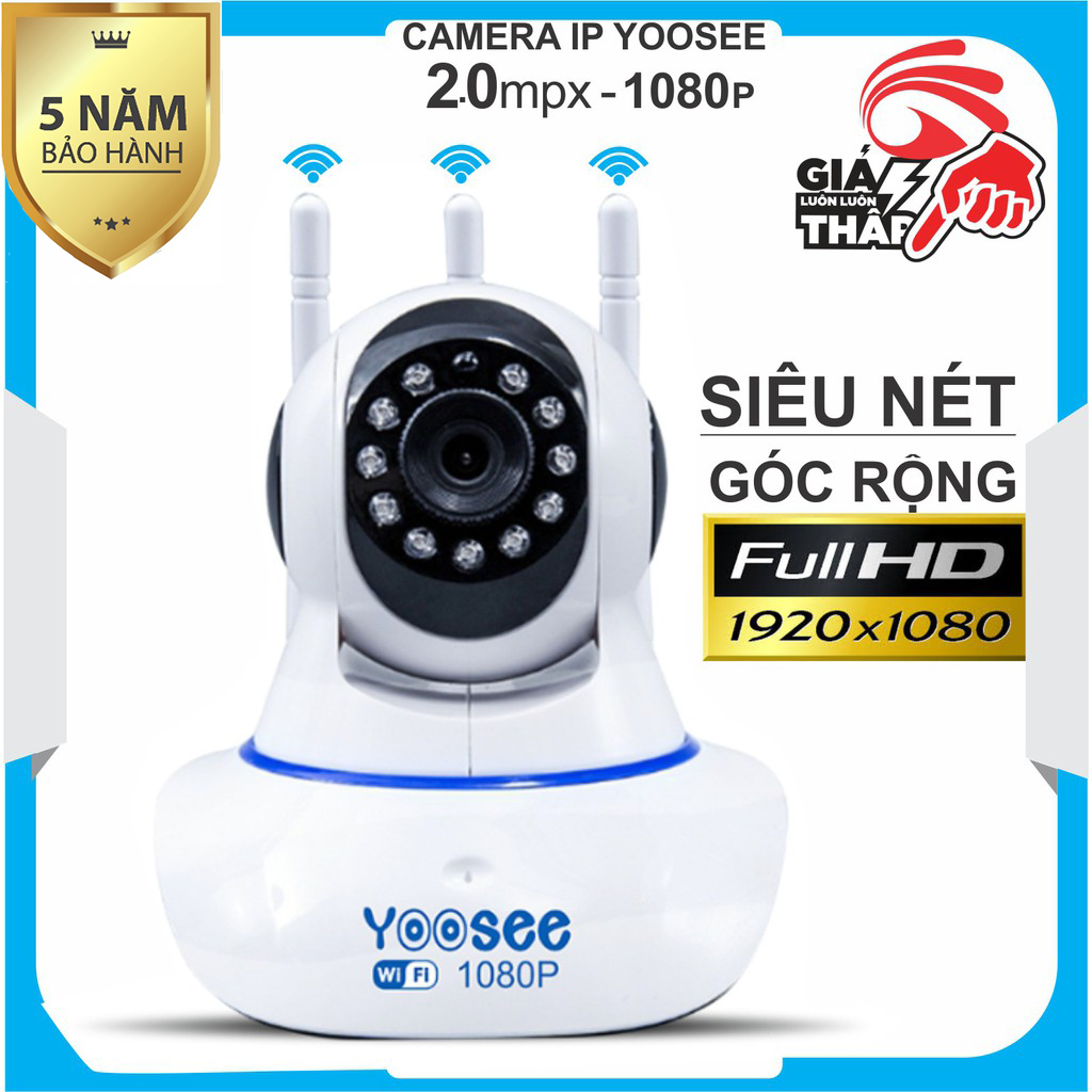 [BẢO HÀNH 24 THÁNG- SALE 50%] CAMERA WiFi YOOSEE 2.0Mp FullHD 1920 X 1080-Camera wifi KHÔNG DÂY hỗ trợ ghi âm- hỗ trợ lưu trữ video tối đa 15 ngày