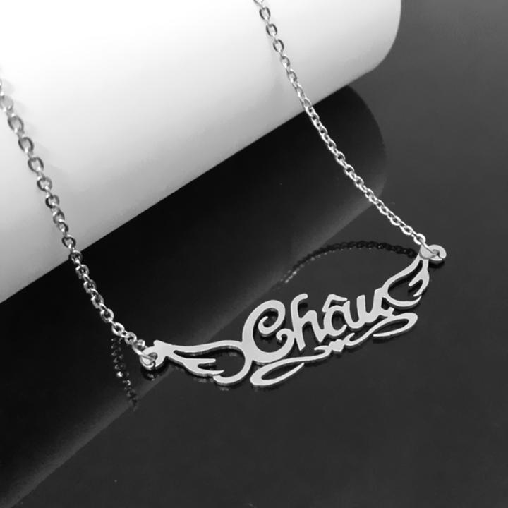 Dây chuyền Inox cao cấp tên CHÂU - Ý nghĩa, dễ thương