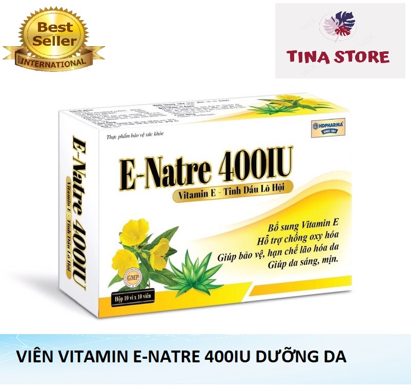 Vitamin e giúp da hồng hào sáng mịn e-natre 400iu