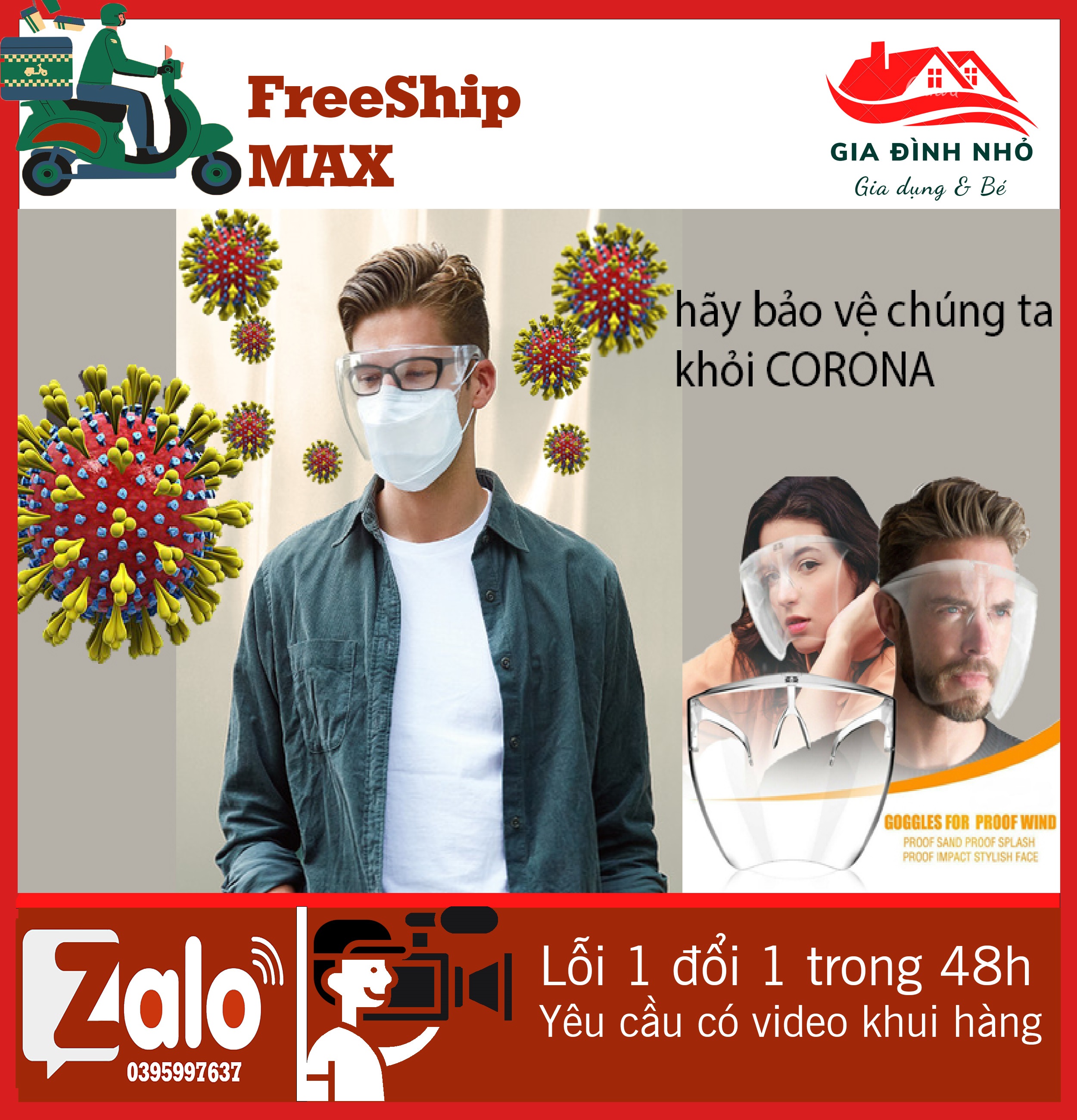 Tấm kính che mặt chắn giọt văn bắn người lớn và trẻ em kính bảo hộ chống dịch covid trong suốt face shiel hàng loại 1 - gia đình nhỏ store