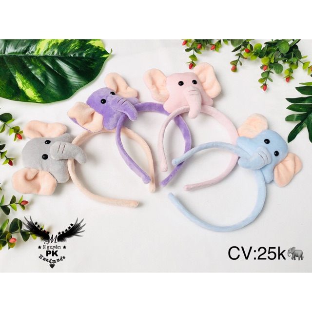 Băng đô cài tóc hình voi con so cute