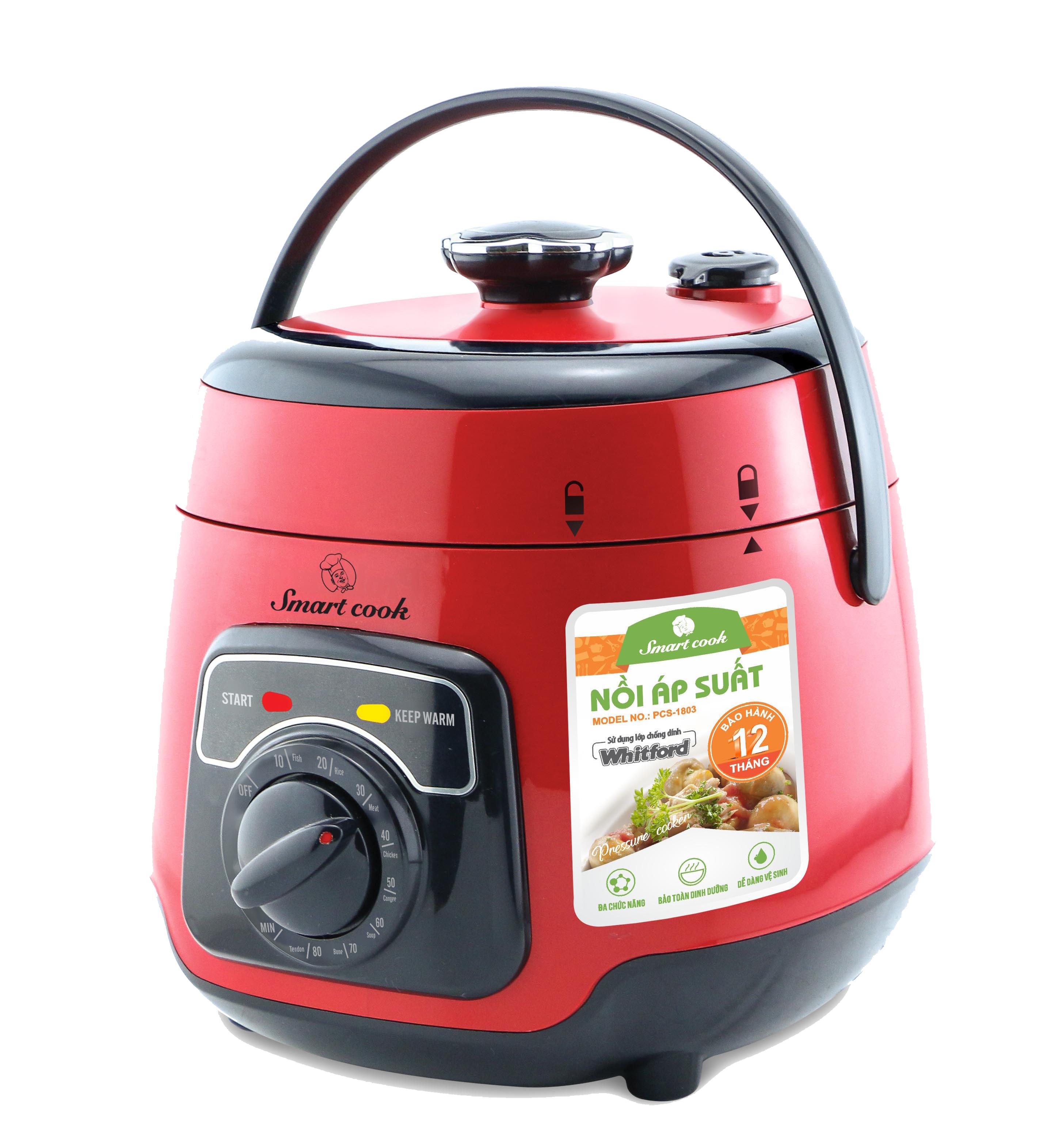 Nồi áp suất điện - nồi áp suất smartcook - elmich pcs-1803 , 600w