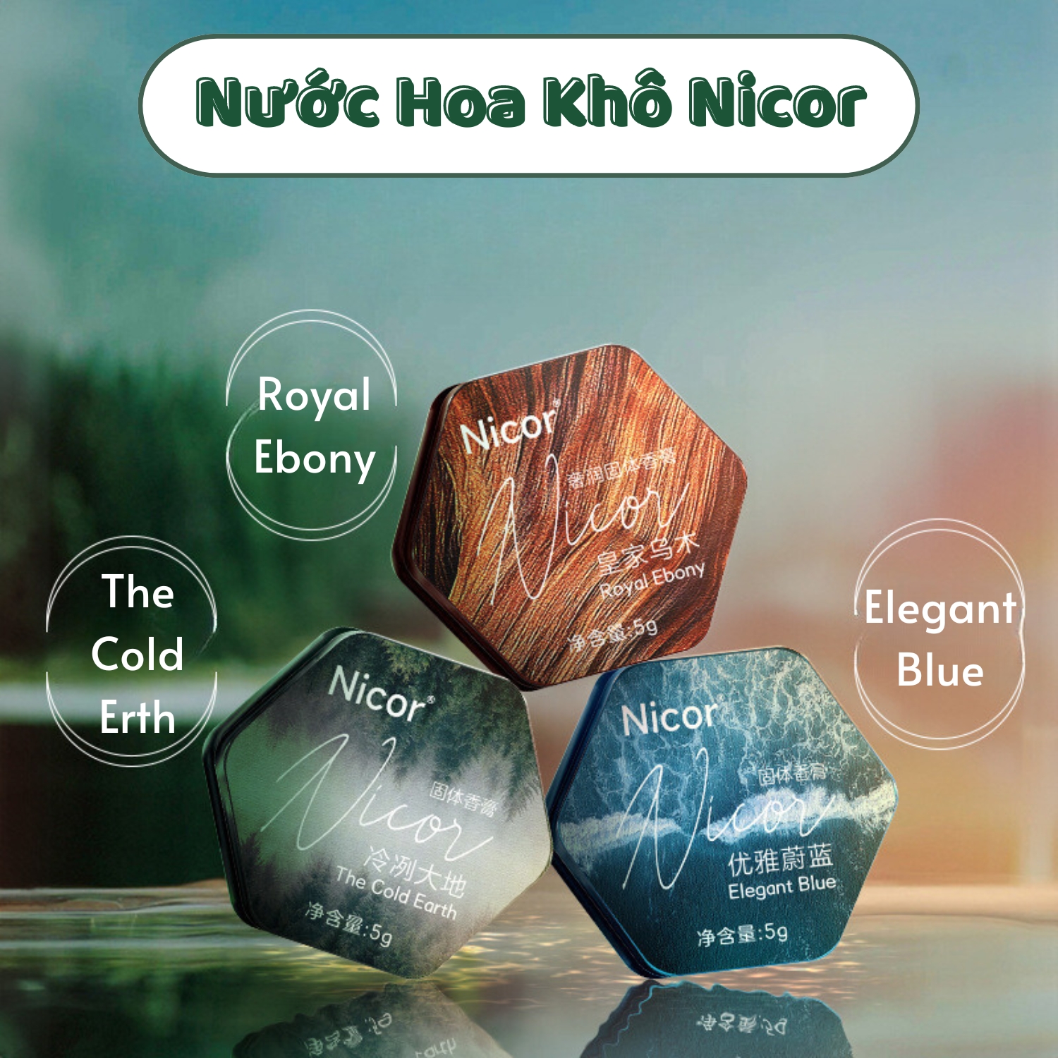  Nước Hoa Khô Nicor Chính Hãng Nước Hoa Nam Nữ Dạng Sáp Hương Thiên Nhiên Thanh Mát Nhẹ Dịu Quyến Rũ 