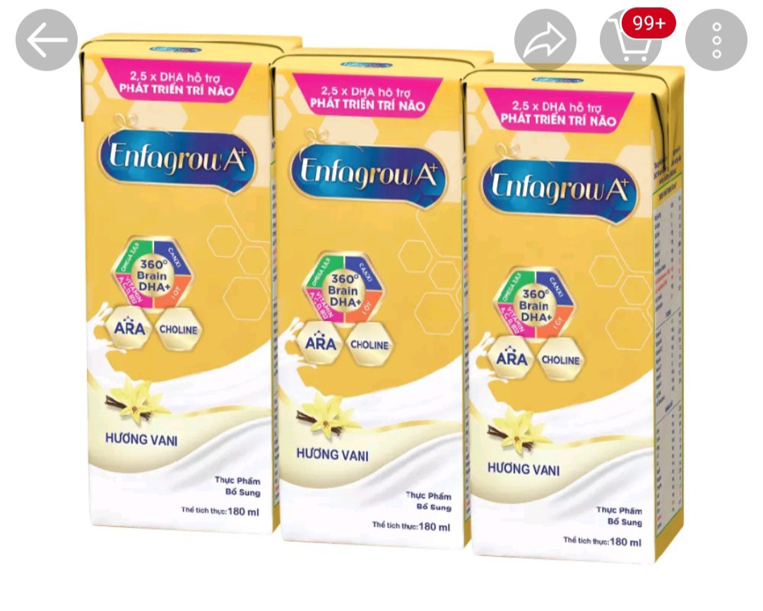 T9/23 lốc 3 hộp sữa pha sẵn enfagrow a+ 4 180ml hương vani