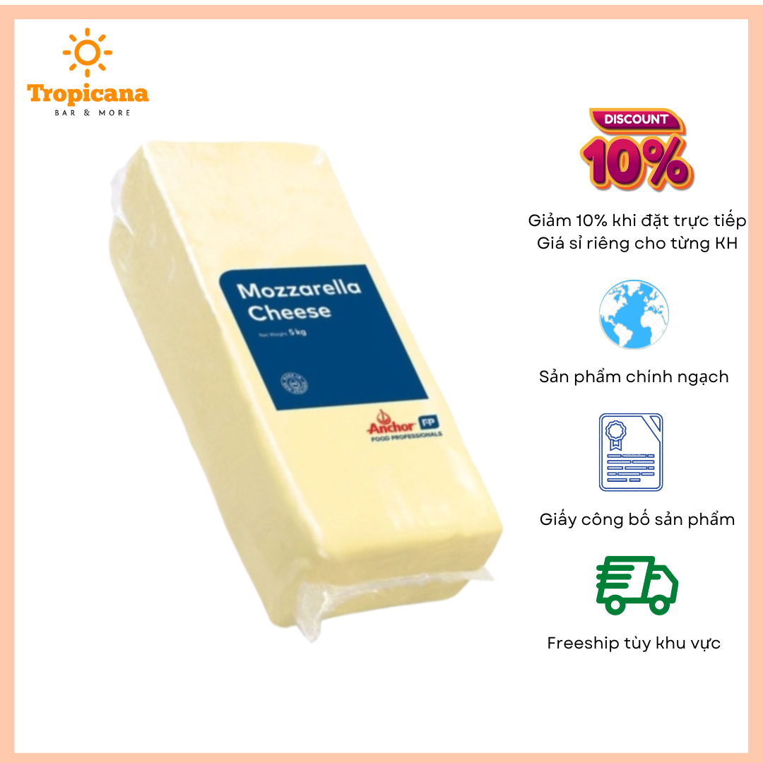 Phô Mai Mozzarella Anchor - Khối 5kg & 10kg