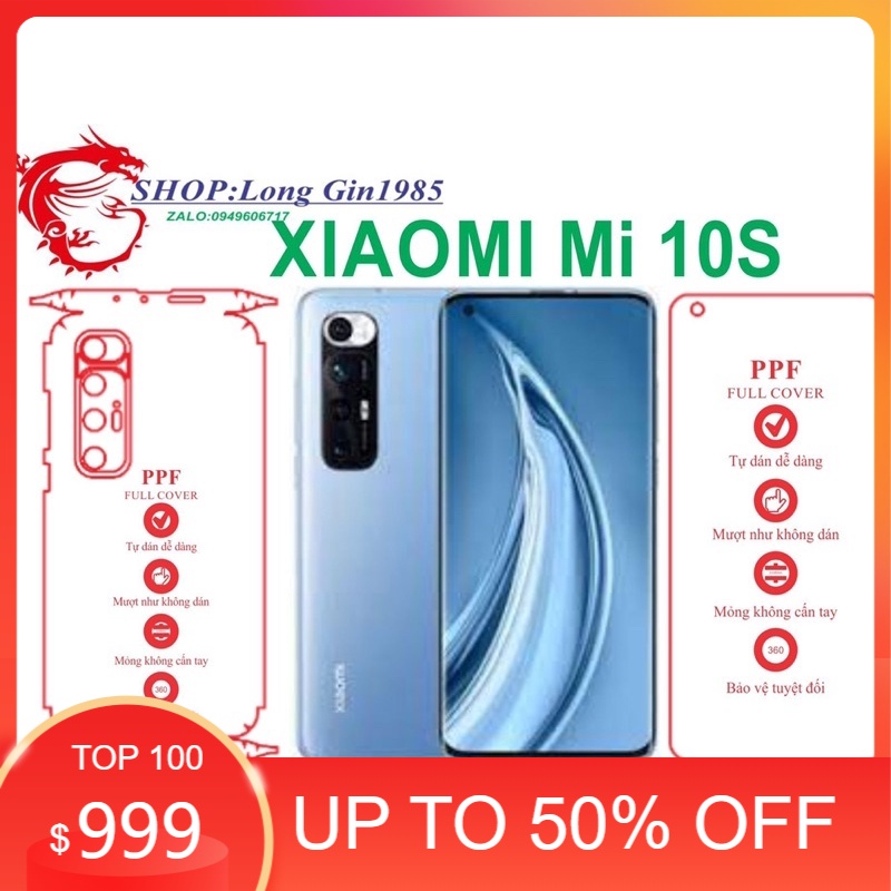 Xiaomi Mi 10S miếng dán trong Ppf mặt sau và mặt trước chống va đập chống trầy xước