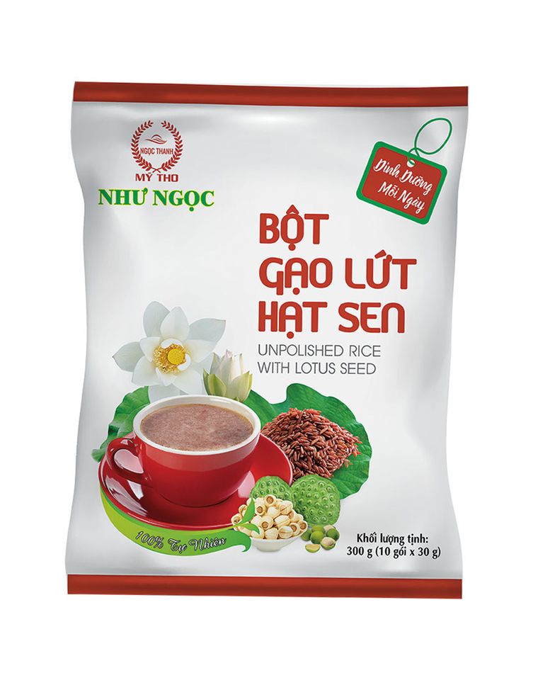 BỘT GẠO LỨT HẠT SEN NHƯ NGỌC CÓ ĐƯỜNG 300G { THỰC PHẨM TỐT CHO SỨC KHOẺ }