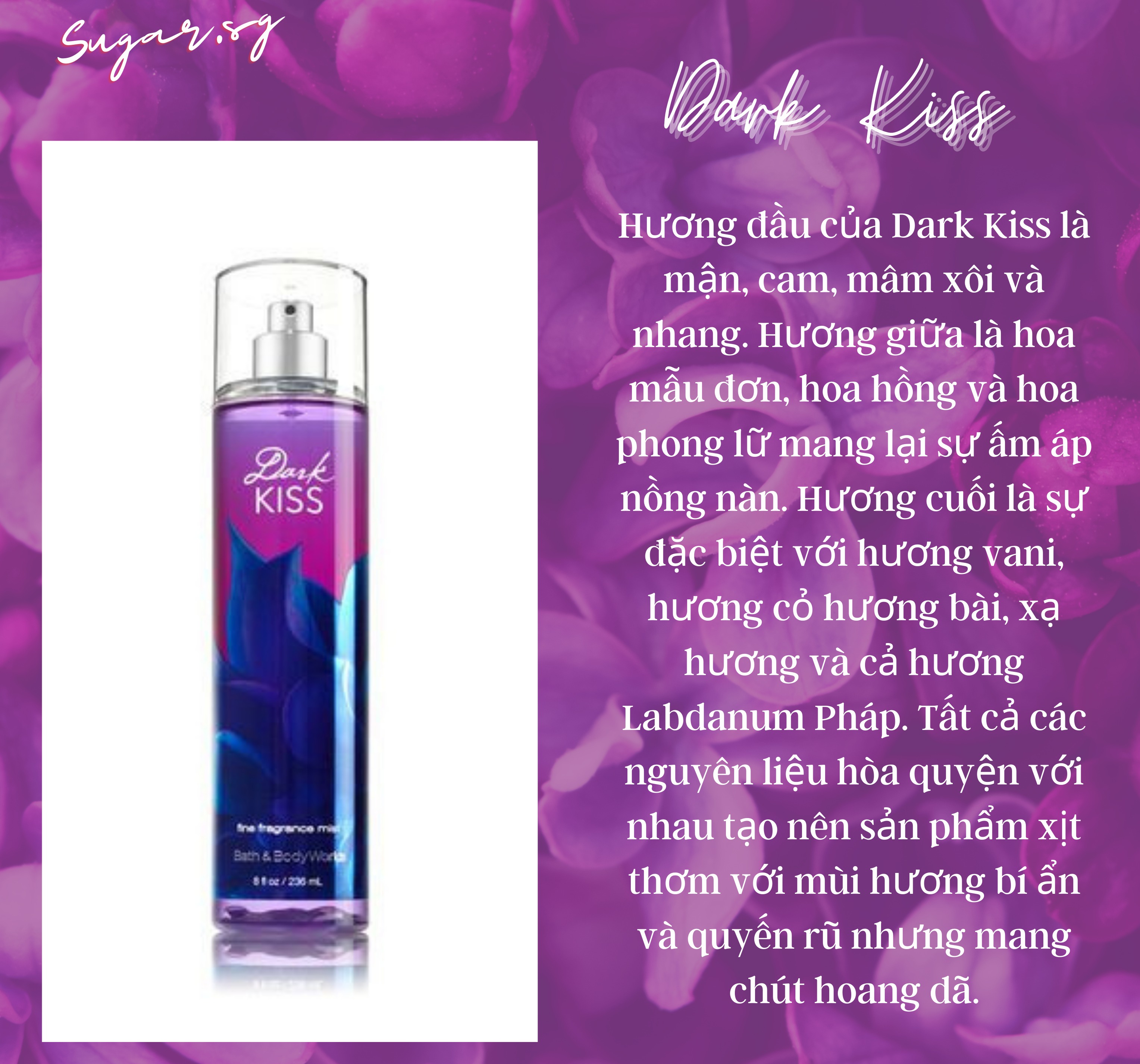 Xịt thơm toàn thân body mist dark kiss 236ml