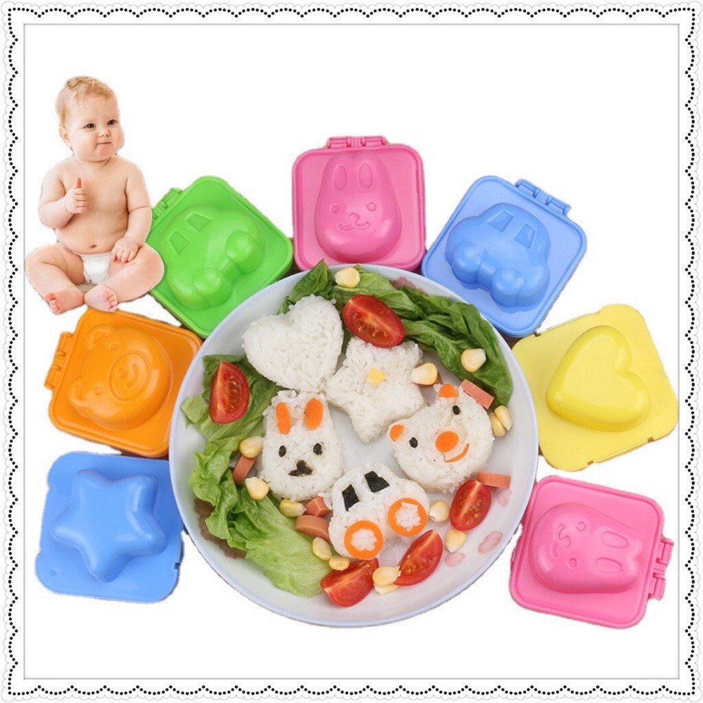 Bộ 6 khuôn tạo hình làm Cơm , Trứng , Làm Bánh Cho Bé Ăn Dặm Ngon Miệng