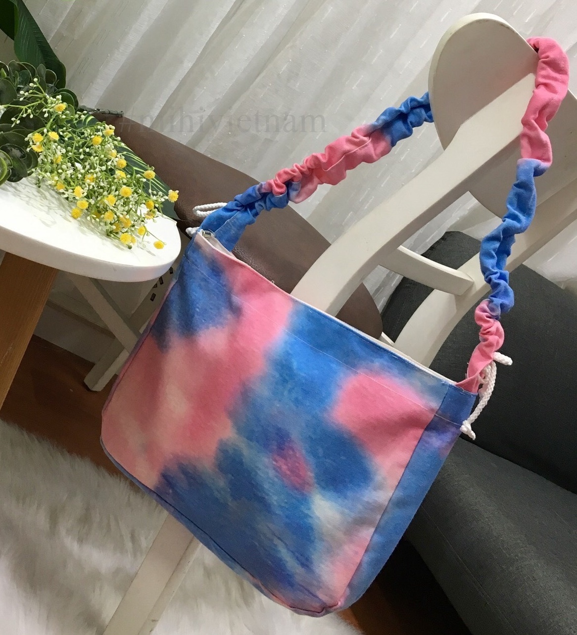 [HCM]Túi TOTE đeo chéo dây rút MÀU PHỐI có clip thật