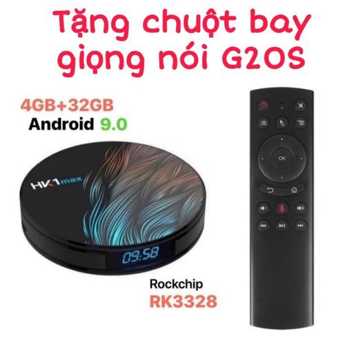 Tv box hk1 max ram 4gb rom 32gb tặng chuột bay giọng nói g20s android 9.0 - hk1 max 4-32g + g20s