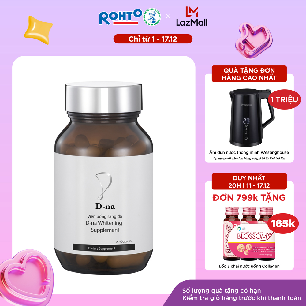 Viên uống sáng da glutathione D-na Whitening Supplement (30 Viên)