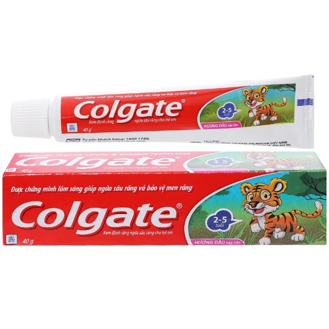 12 kem đánh răng trẻ em colgate hương dâu