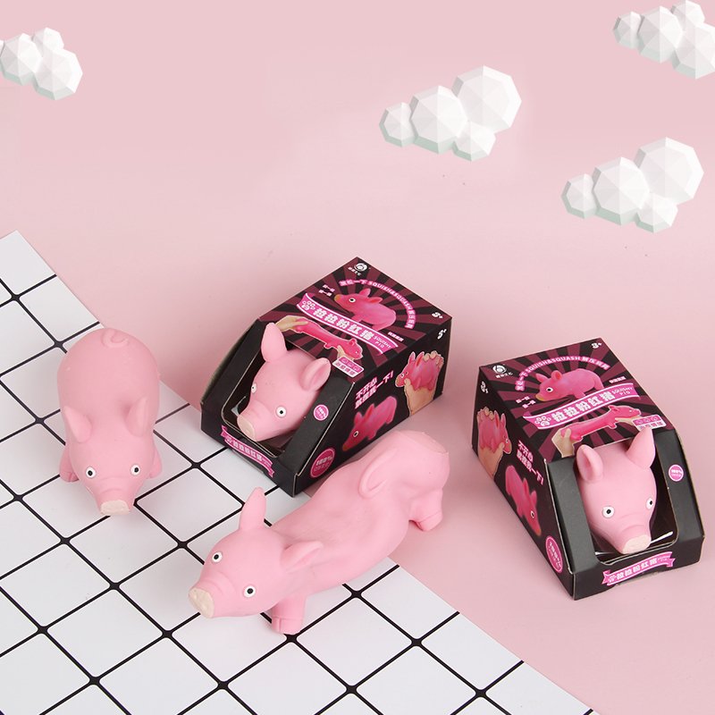 Heo Màu Hồng Đồ Chơi Đồ Chơi Giải Nén An Toàn Phục Hồi Nhúm Co Giãn Căng Thẳng - Heo Peppa bóp mềm silicon - Đồ chơi cho bé chất liệu silicone đàn hồi ngộ nghĩng ,xả stress hay vui cười - Đồ Chơi Squishy Hình Con Heo