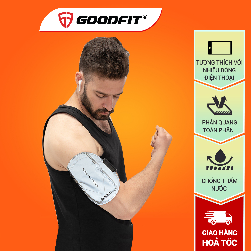 Túi đeo tay chạy bộ, đựng điện thoại GoodFit chống nước, phản quang GF201RA