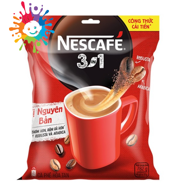 Cà phê hòa tan Nescafe 3in1 công thức cải tiến Bịch 46 gói x17g