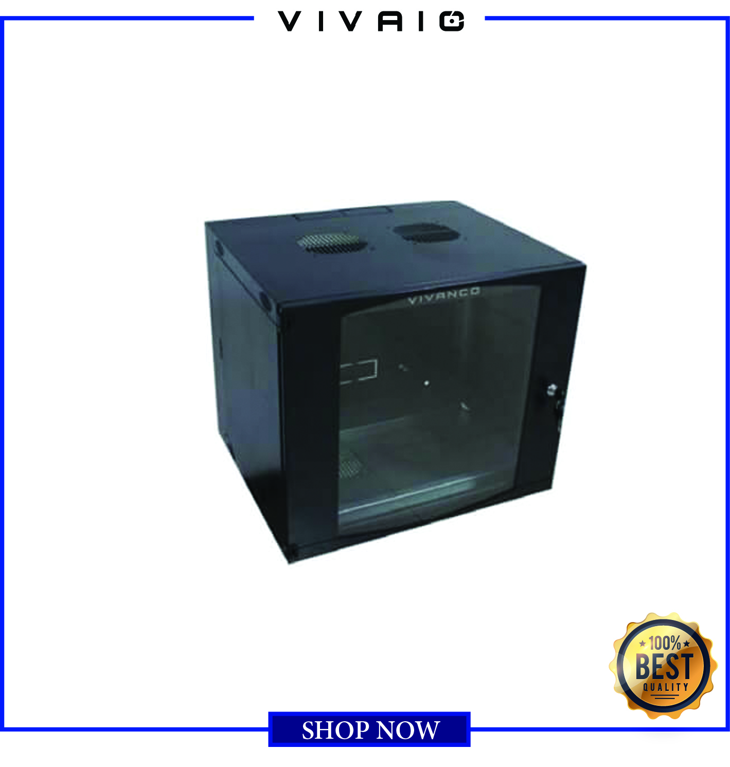 Tủ Rack treo tường Vivanco - wall mount rack 19inch 9u, được sơn tĩnh điện, tấm bên có thể khóa có thể dễ dàng loại bỏ