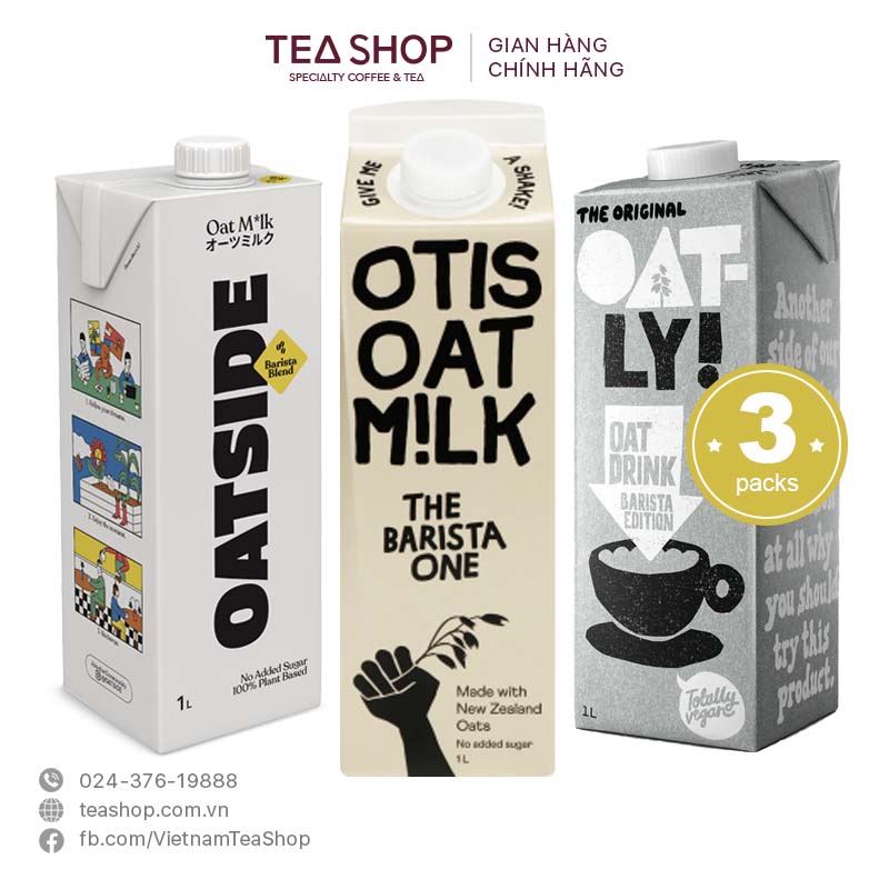 [COMBO SALE] Sữa yến mạch Oatly Barista Edition + OATSIDE Barista Blend + OTIS The Barista One (3 x 1L)