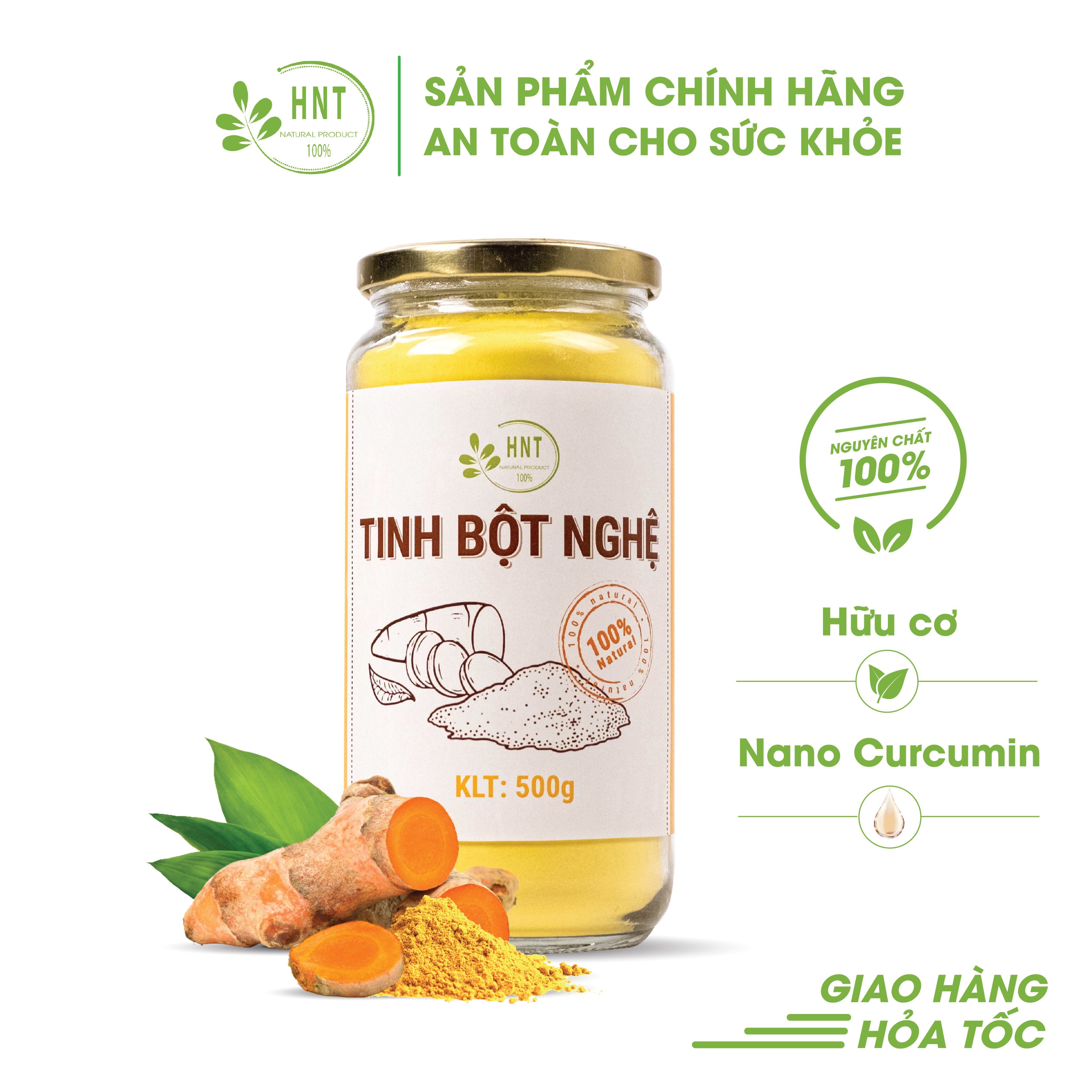  Tinh bột nghệ Nano curcumin sử dung cho dạ dày giảm cân dưỡng da mun thâm nám - Nông sản sạch HNT TBN500 
