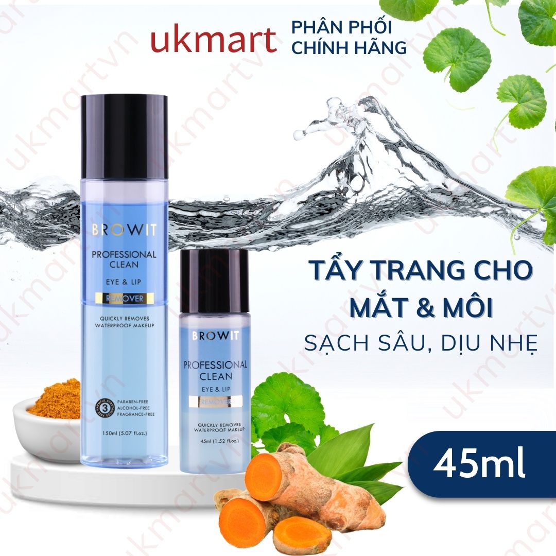 Nước Tẩy Trang Mắt Môi Browit By Nongchat Professional Clean Eye & Lip Remover 45ml - 150ml