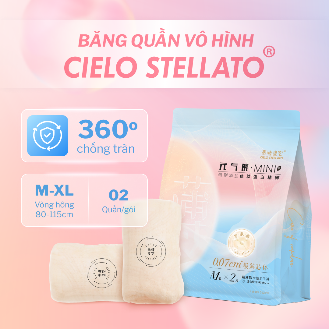 Băng Quần Vô hình Cielo Stellato siêu mỏng, chống tràn 360