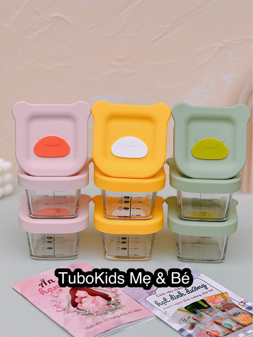 Hũ thủy tinh đựng thức ăn, trữ thực phẩm, trữ đông chia vạch ml cho bé ăn dặm