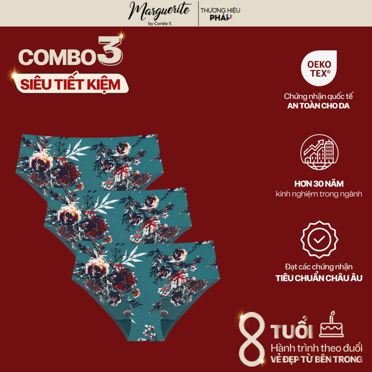 Combo 3 quần lót nữ – marguerite – 03058