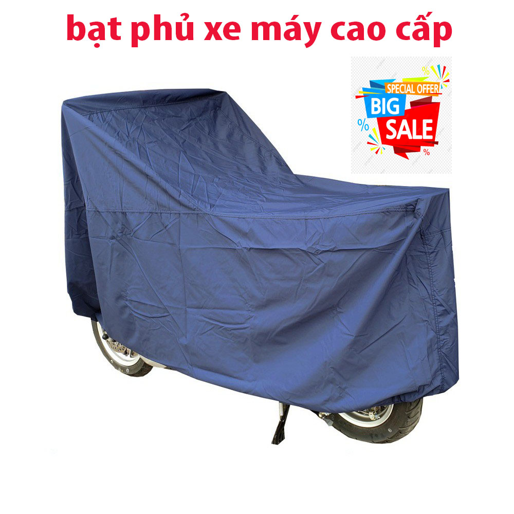 Bạt Phủ Xe Máy Vải Dù Cao Cấp - Áo Trùm Xe Máy Có Chun 2 Đầu Che Nắng, Tấm Trùm Nắng Mưa Xe Máy Tiện