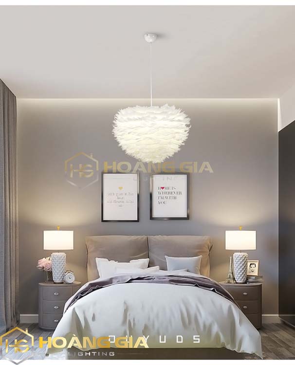 Đèn thả - Đèn thả bàn ăn - Đèn thả phòng ngủ - Đèn lông vũ - Đèn thả hiện đại phong cách Châu Âu DLV01 - Tặng kèm bóng Led - Bảo hành 12 tháng