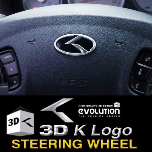 1 Logo Vô lăng ô tô mẫu chữ K3D đến từ Hàn Quốc chính hãng