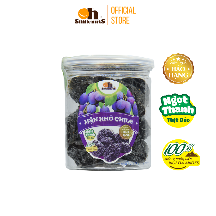 Mận Khô Smile Nuts Hộp 315g - Mận khô tự nhiên trên cát nóng, giữ nguyên hương vị, khác biệt với mận sấy khô thông thường)