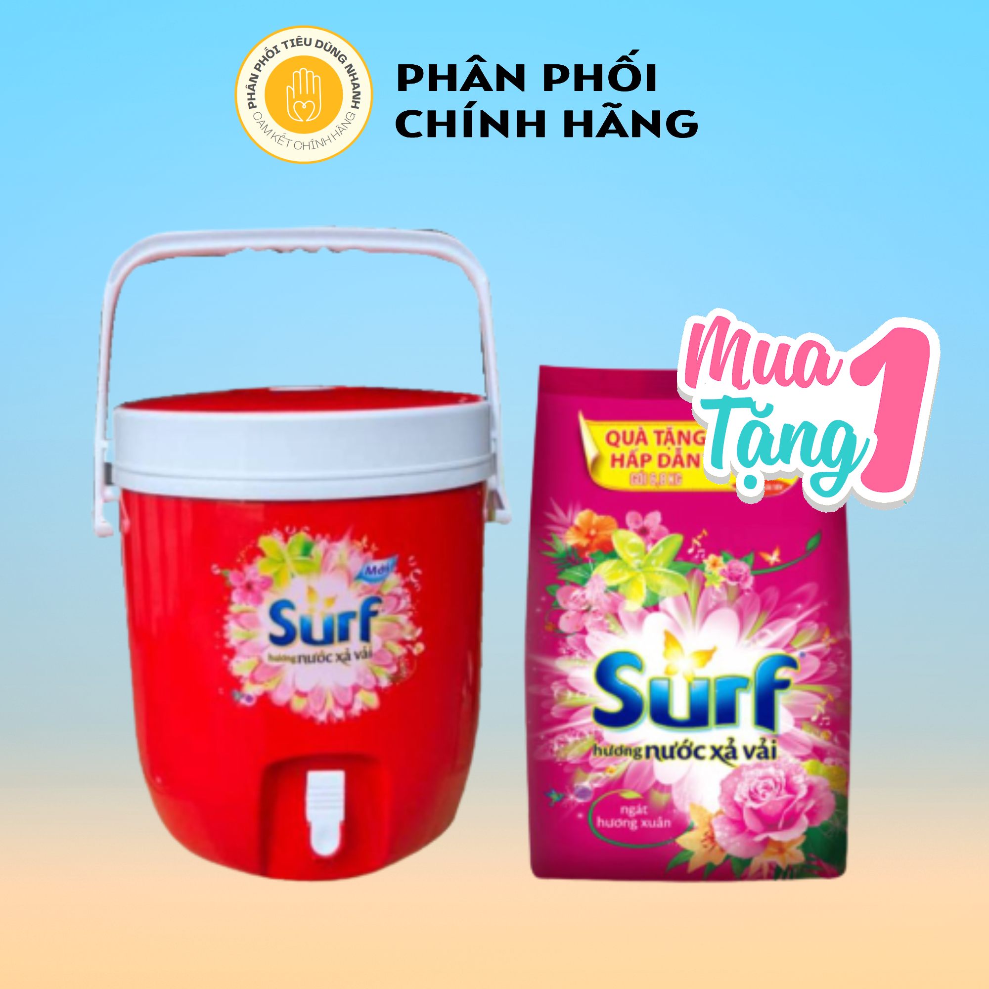 Mua 1 Tặng 1 Bột Giặt Surf Hương Nước Xả Vải 6.8kg Tặng Phích Nước 150K