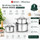 (SALE 8.8)Bộ nồi inox 3 lớp đáy liền Elmich 2103OL size 18,20,26cm