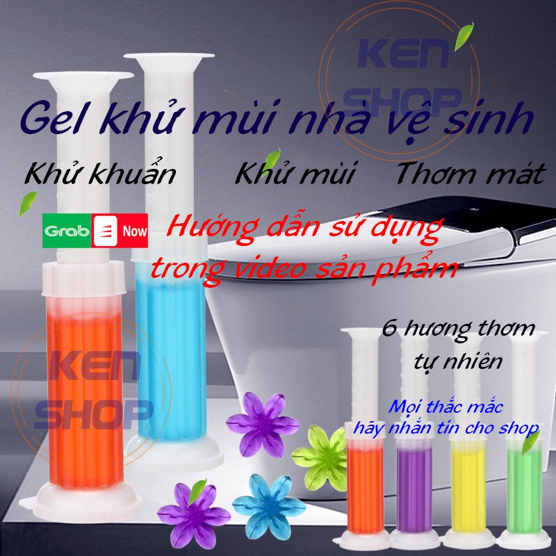 Gel thơm toilet KHỬ TRÙNG, KHỬ MÙI bồn cầu, bắn ra hình bông hoa với 6 loại hương thơm dễ chịu