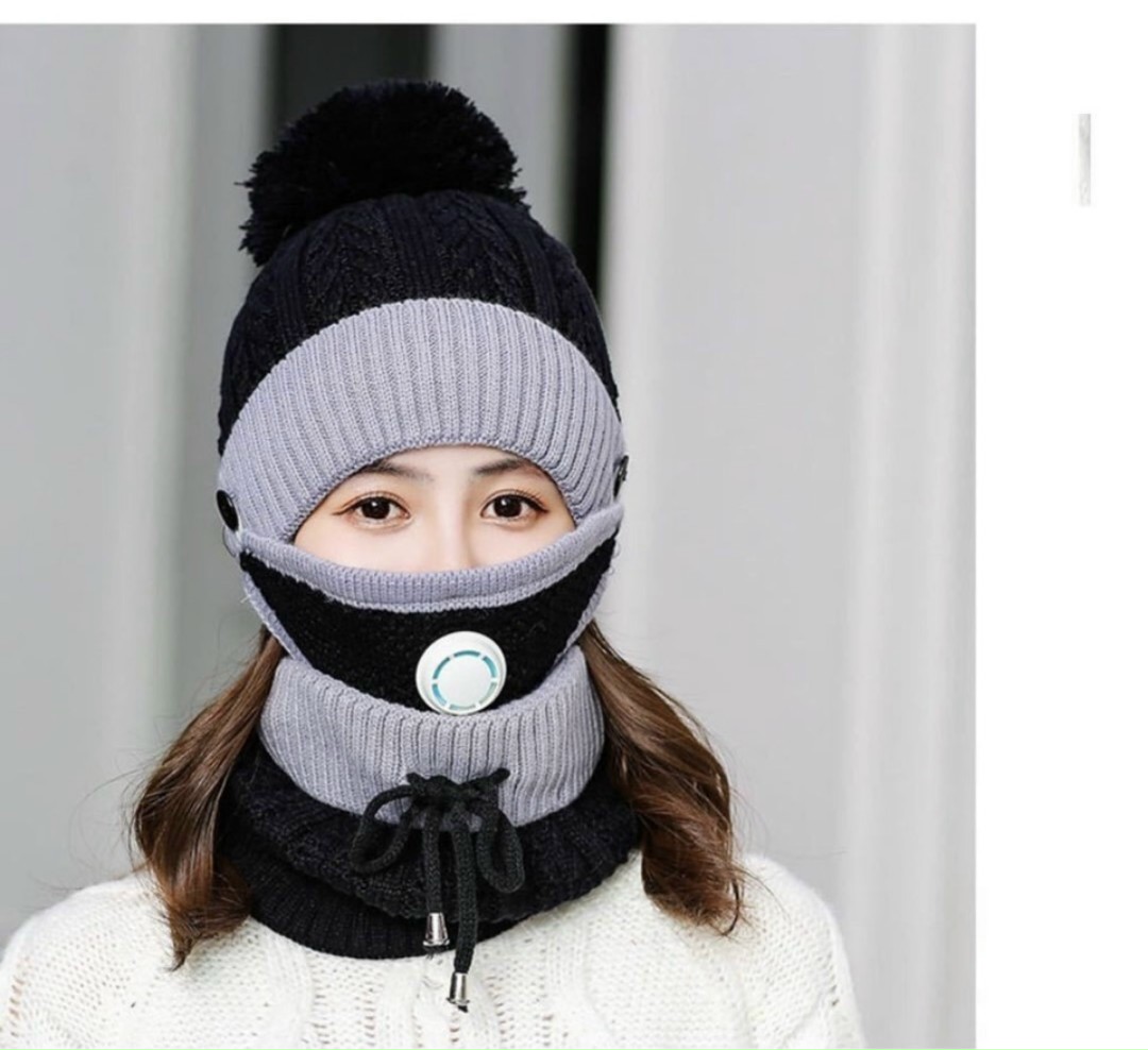 [HCM]Sét Mũ Len kèm Khẩu Trang Có Lỗ Thông Hơi Thời Trang Nữ Đầy Cá Tính Hàng Cao Cấp Hot 2020