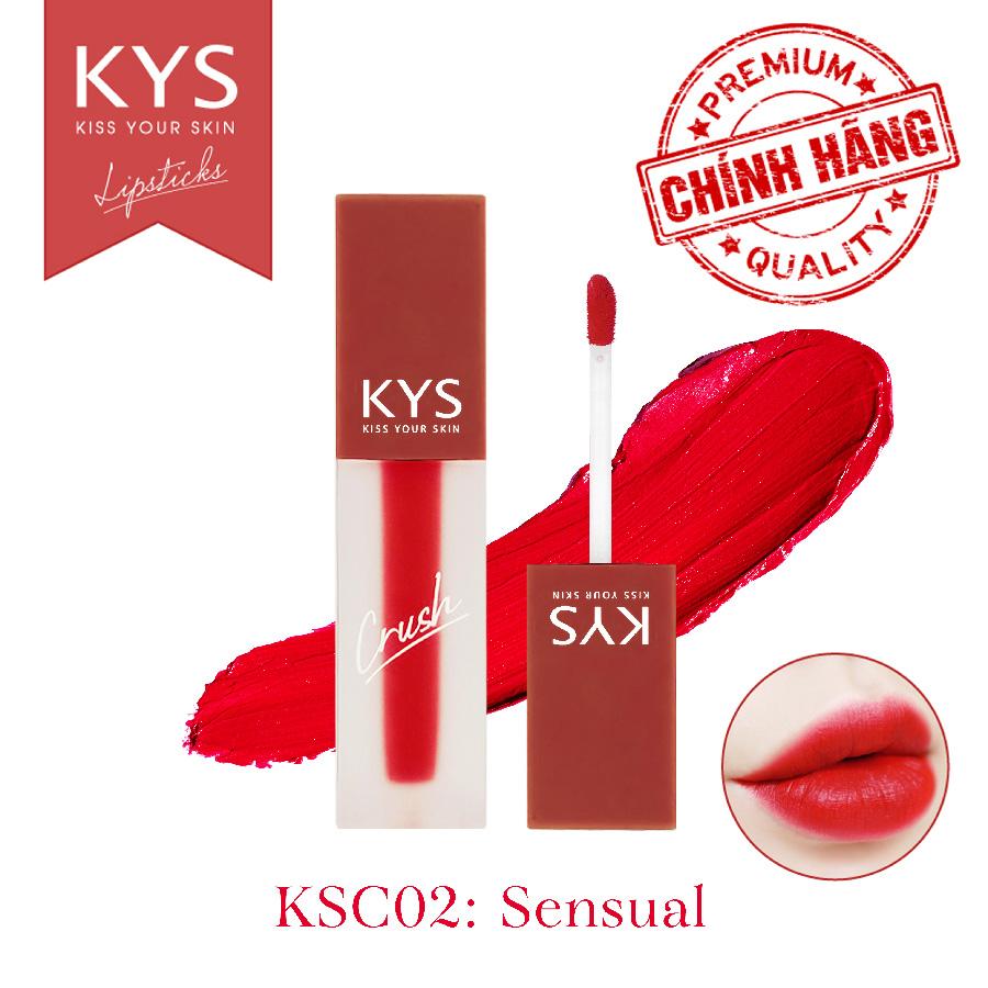 Son kem chocolate khử chì Crush KYS Đỏ Lạnh 3.5g