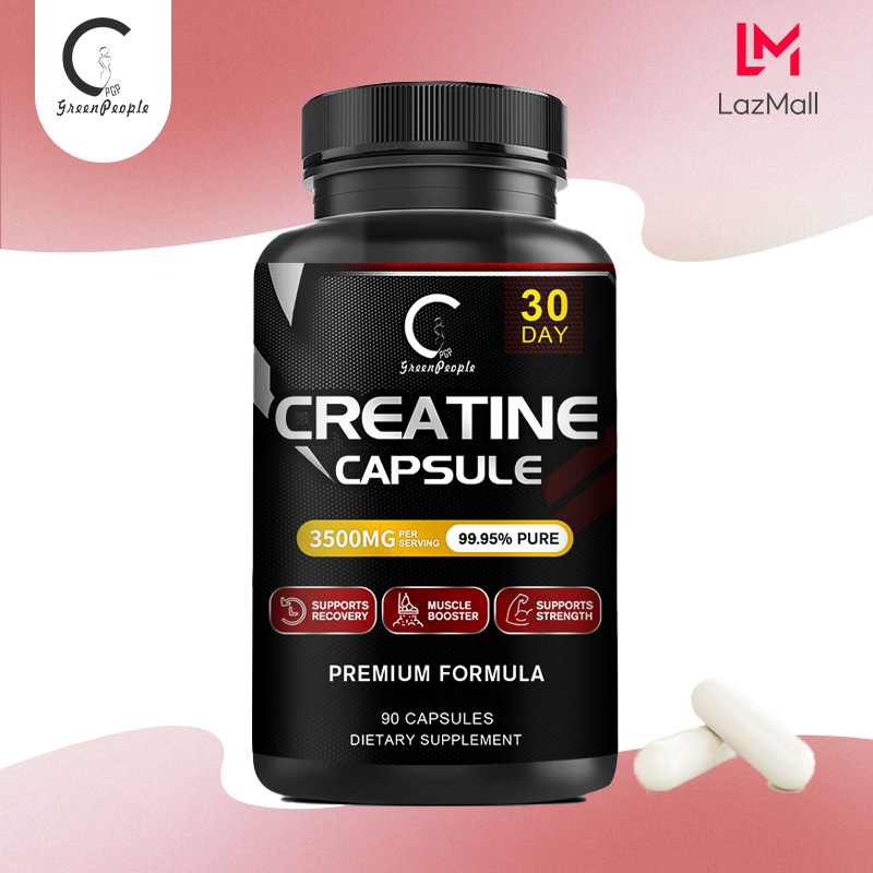 Chế độ xanh GPGPGreenPeople Creatiine Monohydrat Capsules 3500mg Một Shot Nutrition for Muscle Building, Bùng nổ sức mạnh và phục hồi