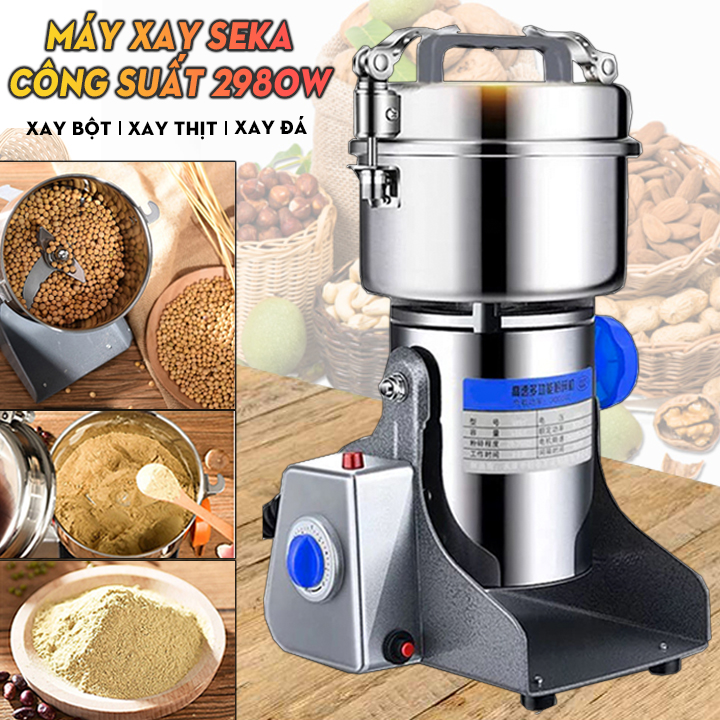 Tặng Bộ Lưỡi Xay Dự Phòng - Máy Nghiền Bột Khô SEKA Z10 Siêu Khỏe - Máy xay đa năng - Máy xay tỏi ớt - Máy xay xương - Máy xay bột ớt - Máy xay thịt - Inox 304 cao cấp - Công suất 2980W - Xay bột - Nghiền thực phẩm
