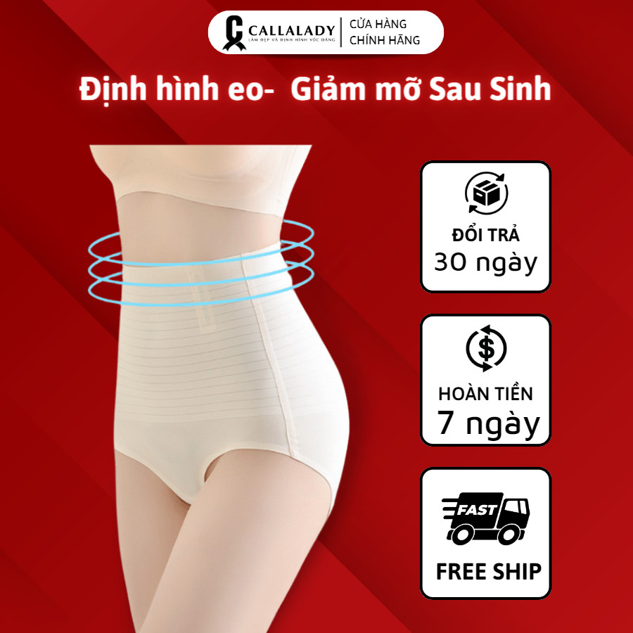 Quần Gen Nịt Bụng Callalady 4 Thanh Chống Cuộn Cạp Cao Nâng Mông Chất Đúc Su Thoáng Mát Không Lộ Viền Quần Lót Định Hình