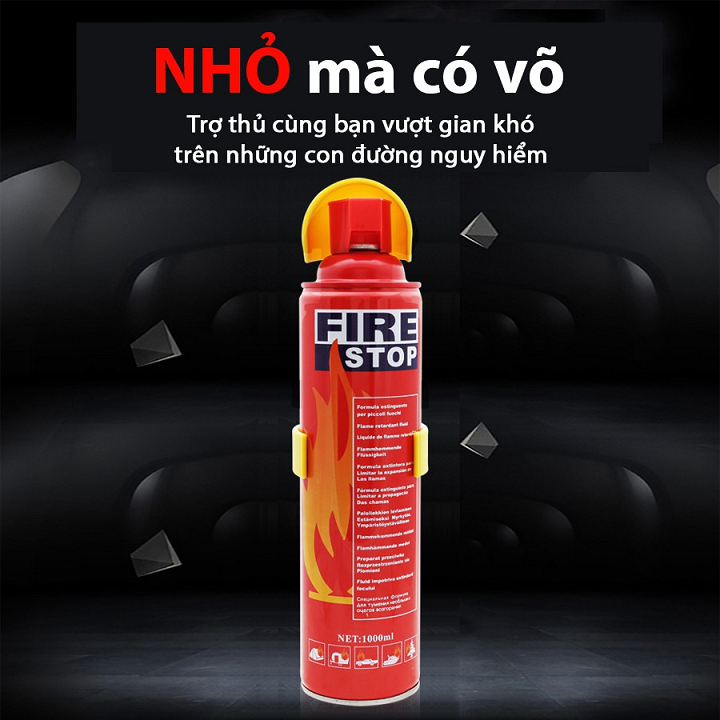 Bình cứu hỏa mini cho xe ô tô 500ml tiện dụng