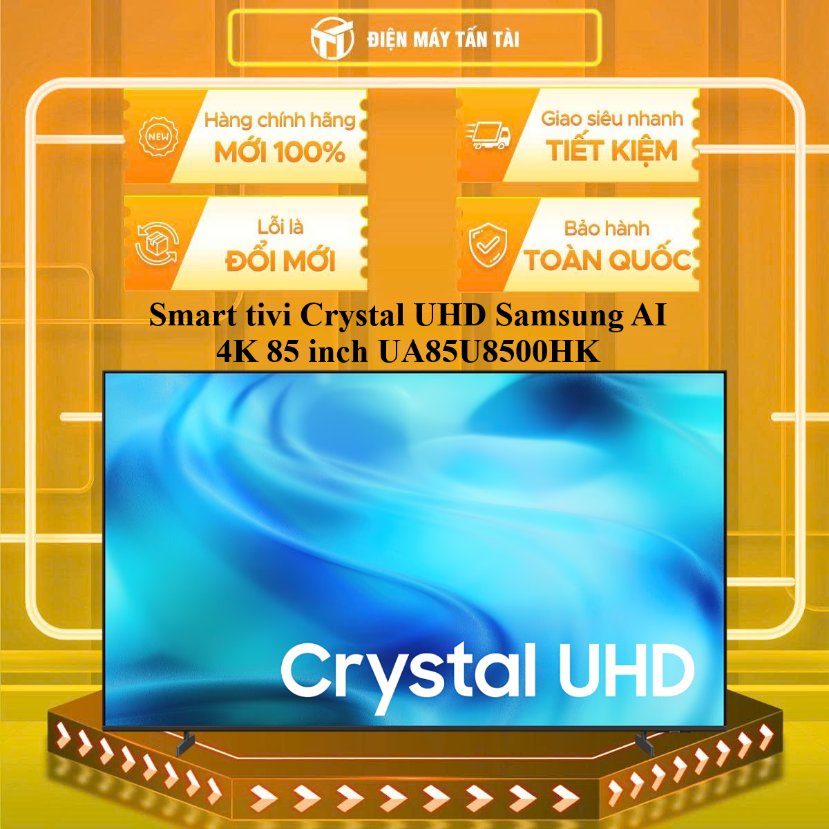 Smart Tv Crystal Uhd Samsung Ai 4K 85 Inch Ua85U8500Hk - Nationwide Delivery - Free Delivery Only in Hcm