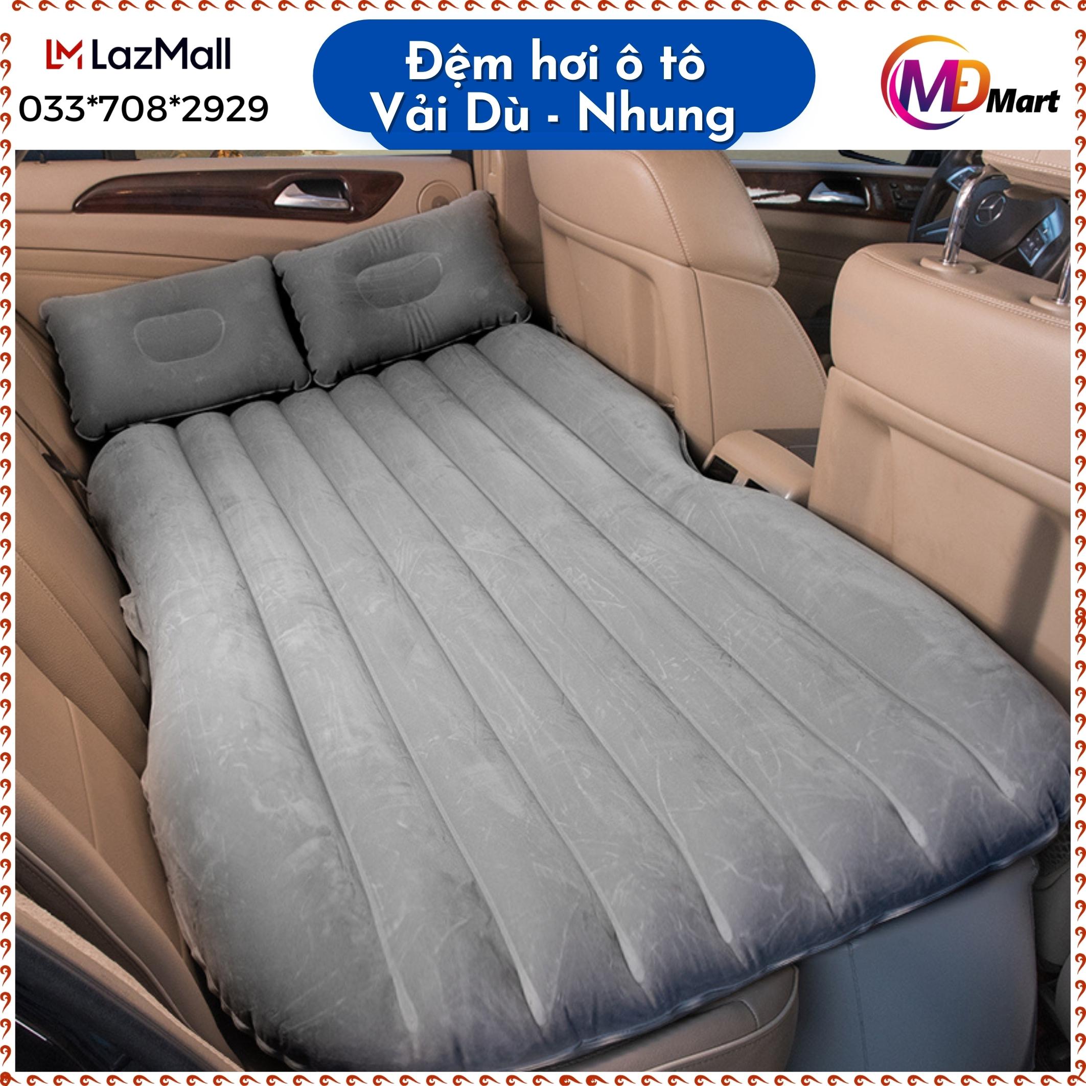 Đệm Hơi Ôto Cao cấp Đệm hơi ô tô (vải dù - nhung)  + Tặng Bơm Điện - Đệm Chịu nước loại lớn SUV xe 7 chỗ xe 16 chỗ -Nệm Đa Năng Bền Đẹp Tiện Dụng Cho Những Chuyến Du Lịch Dã Ngoại