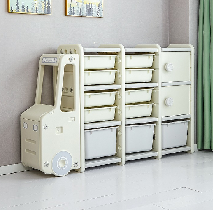 Tủ đựng đồ đa năng cho bé hình ô tô bus nhiều tầng chất liệu an toàn hàng cao cấp