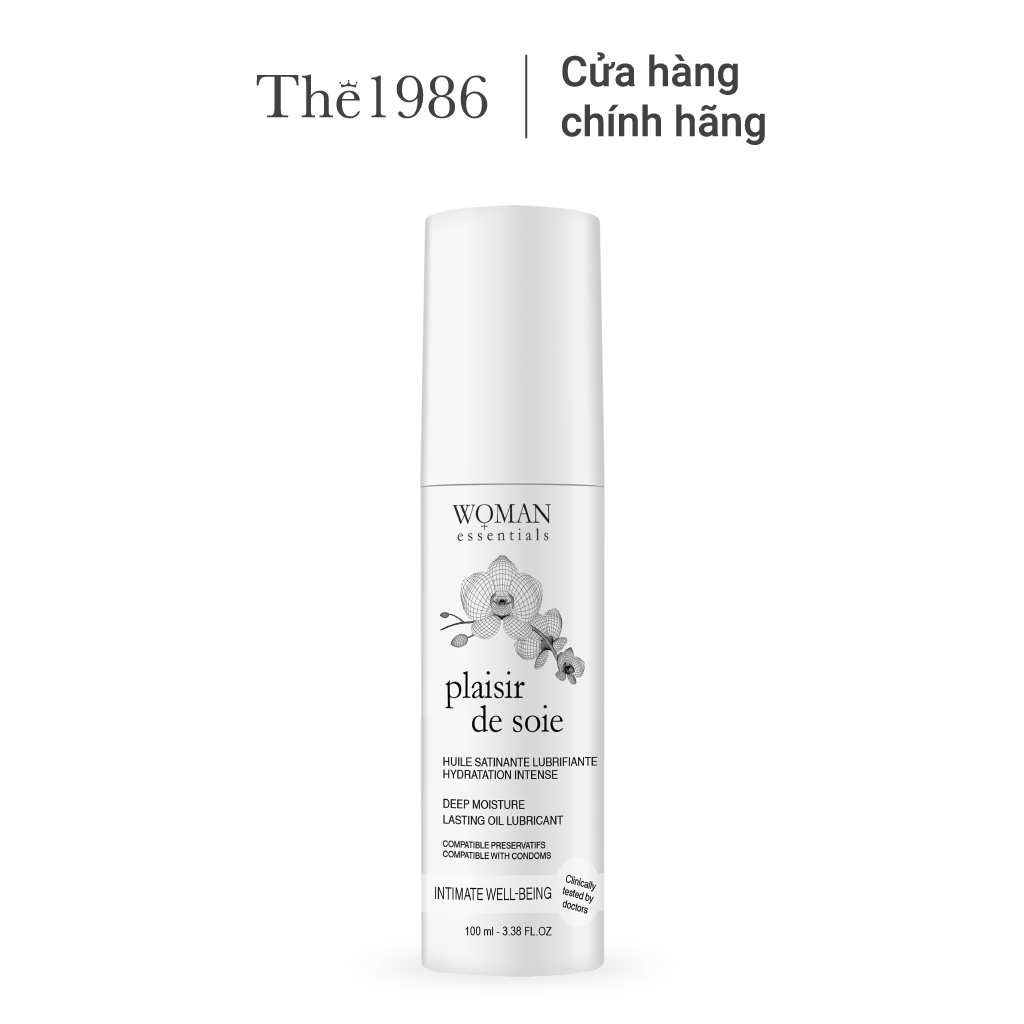 Dầu dưỡng ẩm vùng kín bị khô do mãn kinh tiền mãn kinh Woman Essentials Plaisir De Soie 100ml - The1986