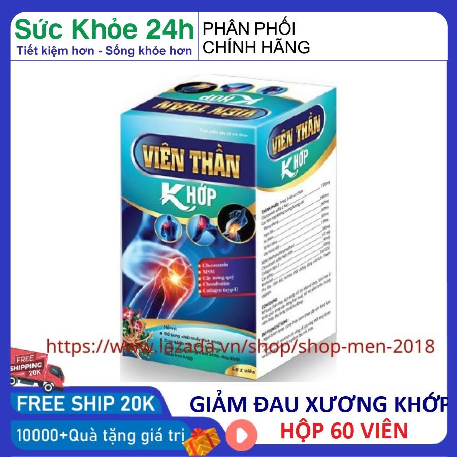 Giảm đau xương khớp Glucosamin 15000mg giảm thoái hóa khớp , trơn khớp Viên Thần Khớp hộp 60 viên
