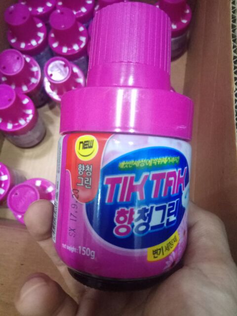 Cốc thả bồn cầu hàn quốc tiktak lọ thủy tinh 150g