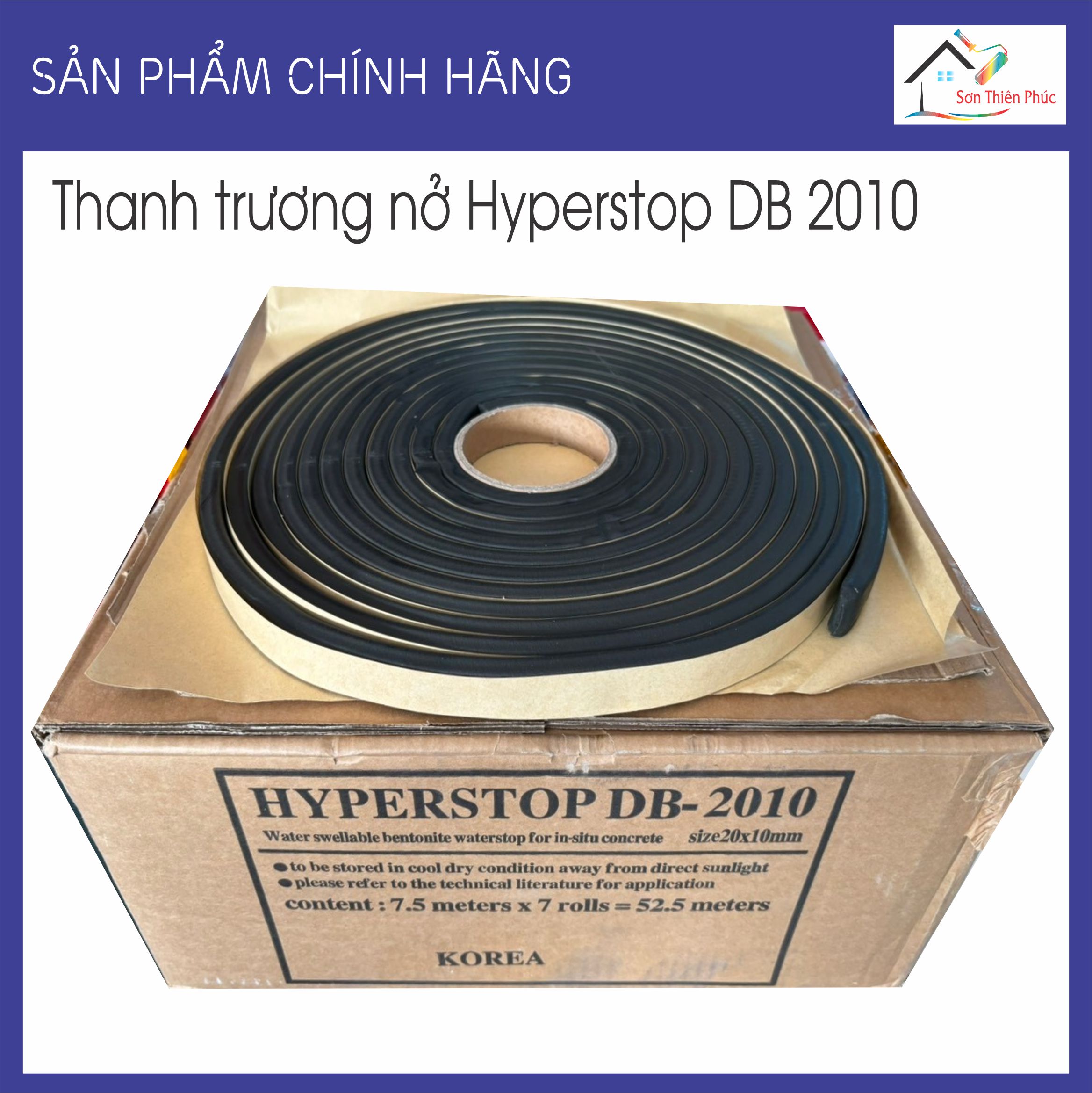 Thanh Trương Nở Hyperstop DB 2010. Chống thấm mạch ngừng bê tông, chèn cổ ống, cản nước.