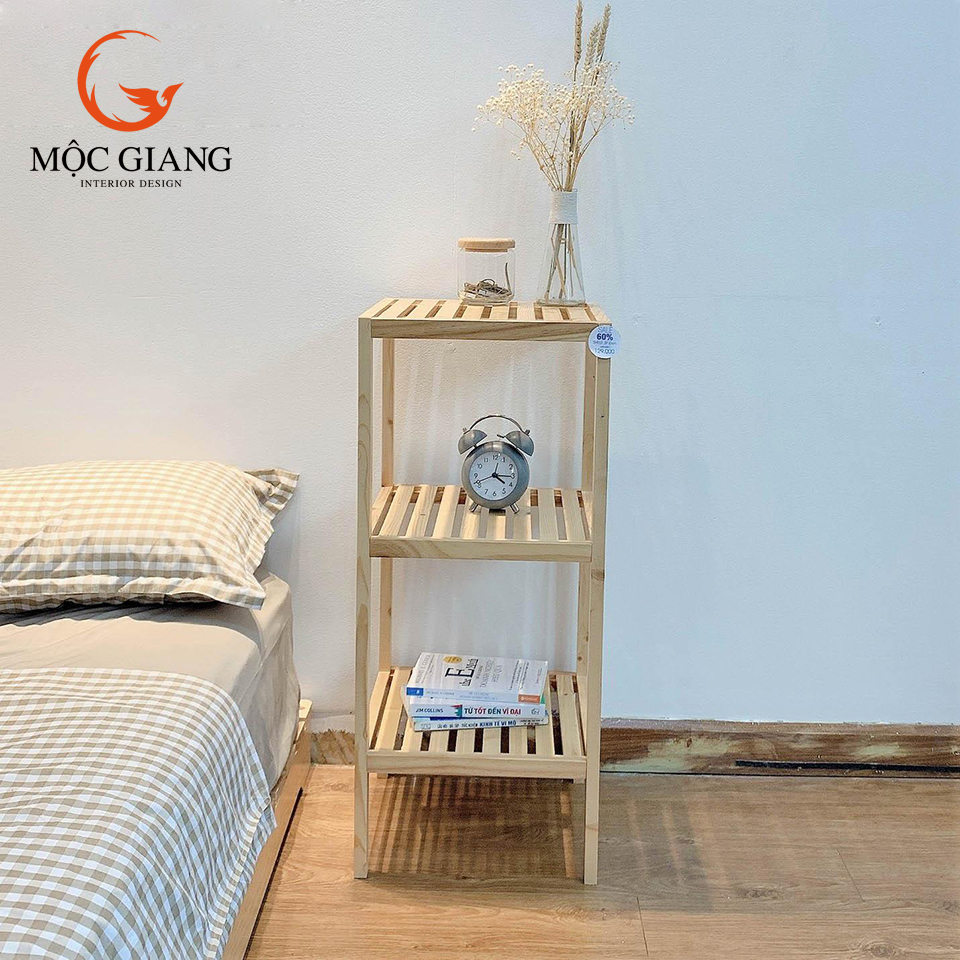 Kệ gỗ vuông 3 tầng kệ tab đầu giường nội thất phòng ngủ - kệ gỗ đa năng tiện dung - nội thất mộc giang