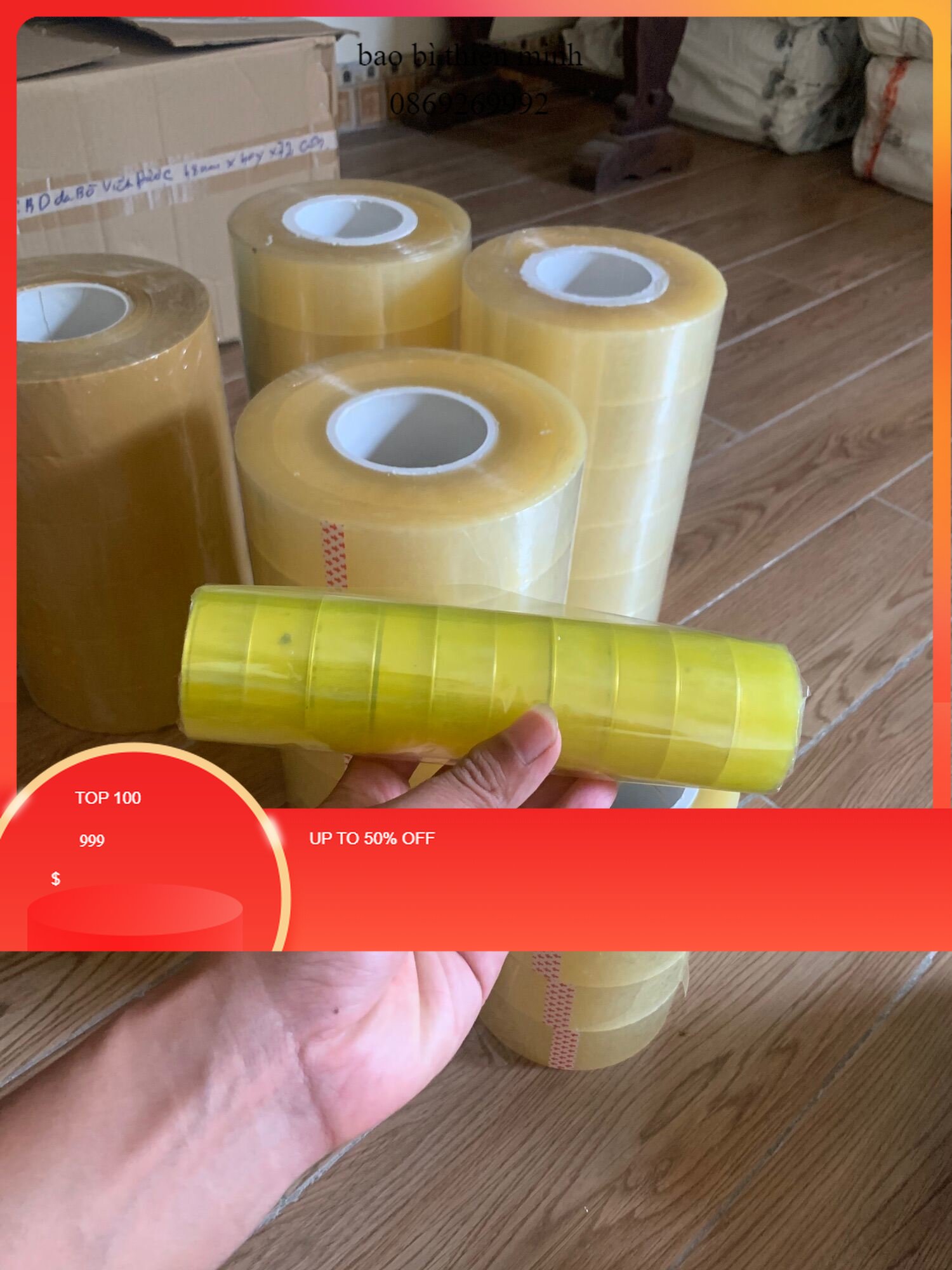 1lốc băng dính văn phòng 12 cuôn giá rẻ